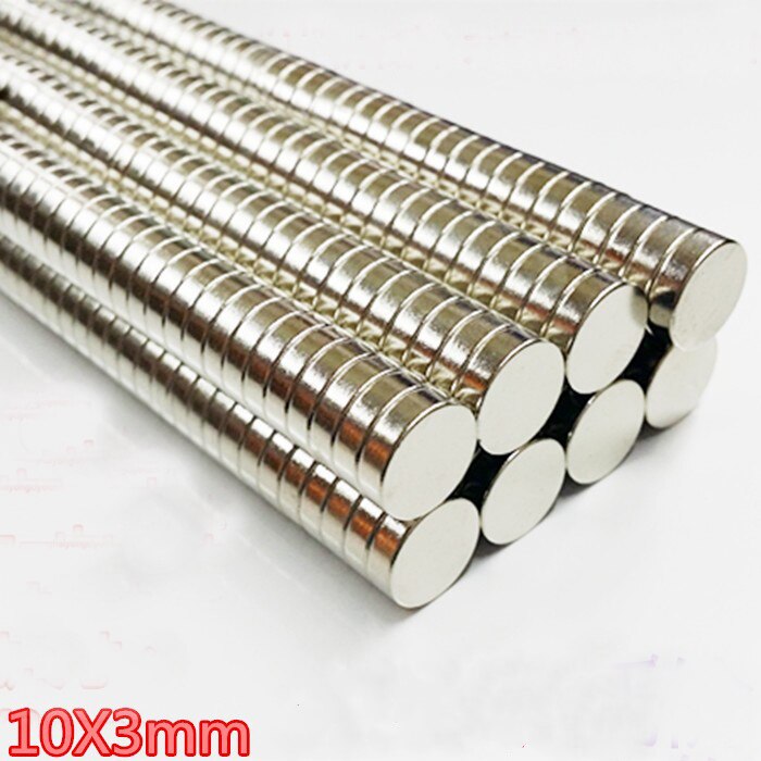 Jtengsys 50 STUKS 10mm x 3mm N45 N52 Sterke Ronde Cilinder Magneten Zeldzame Aarde Neodymium diameter 10 * 3mm Art Craft Verbinding