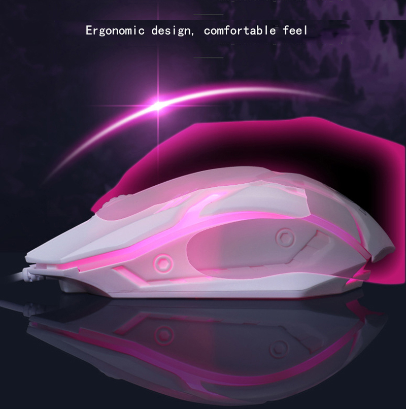 Rainbow Colorful LED Backlit Wired Keyboard Mouse Set Gaming Keyboard Gamer Mouse tripod Keyboard Home Office PC Laptop