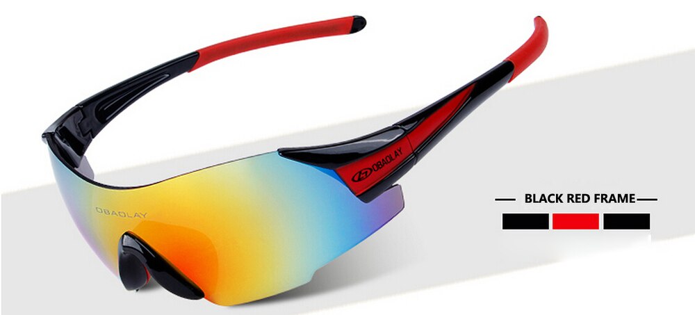 UV400 Himmel Radfahren Gläser draussen Sport MTB Fahrrad Brille Motorrad Sonnenbrille Sport Brillen Rahmenlose Brille Fahrrad Brille: Schwarz rot FRAM