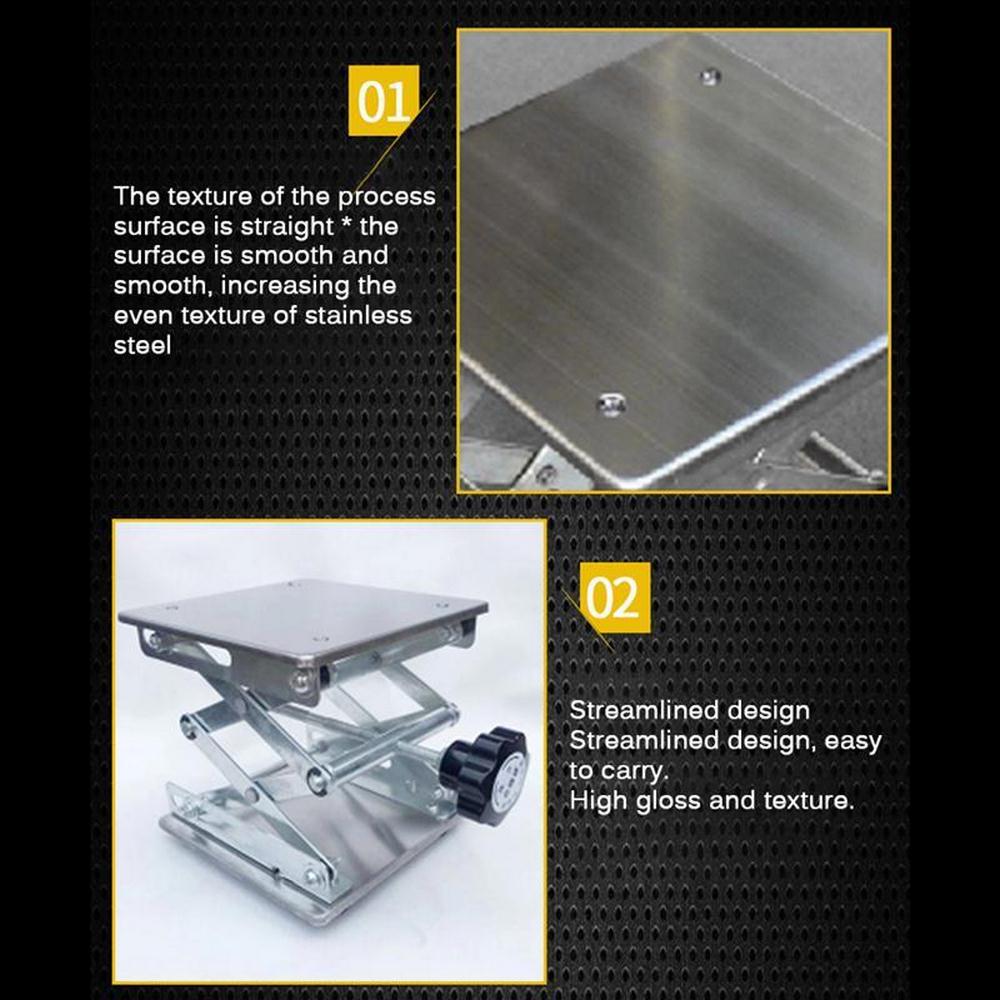 Aluminum Router Lift 100x100MM Woodworking Platform Lift Table Benches 4"x4" Table Lifting Stand Rack Woodwork Engraving Tools