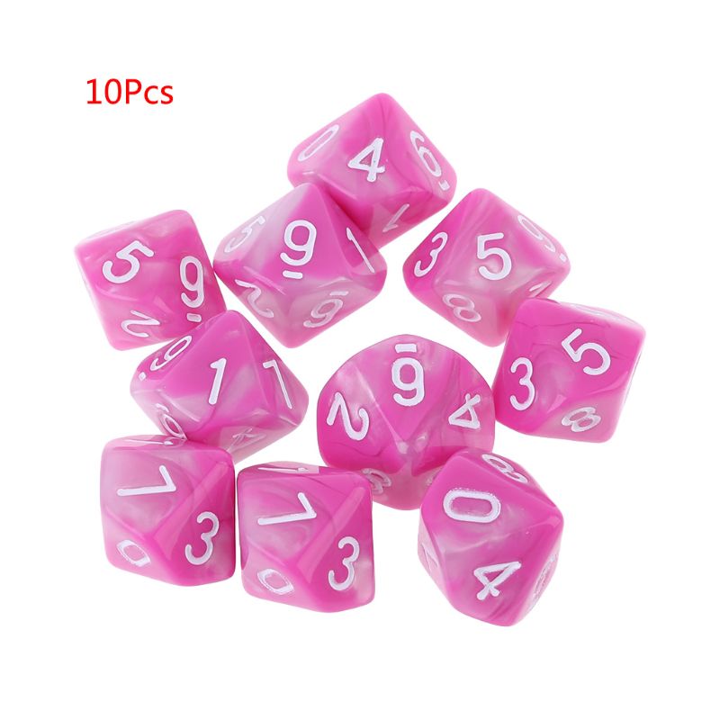 10 kpl/setti 10- puolinen  d10 monitahoista noppaa numerot soittaa pöytäpöytä lautapeli pxpf: 3