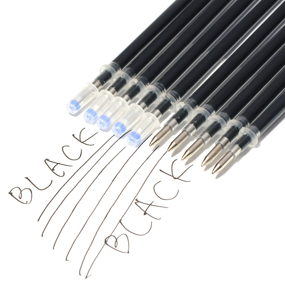 10PCS/LOT 13CM Length 0.5mm Point Roller Ball Pen Refill Black Blue Ink Ballpoint Pen Refills Office School Supplies DIY