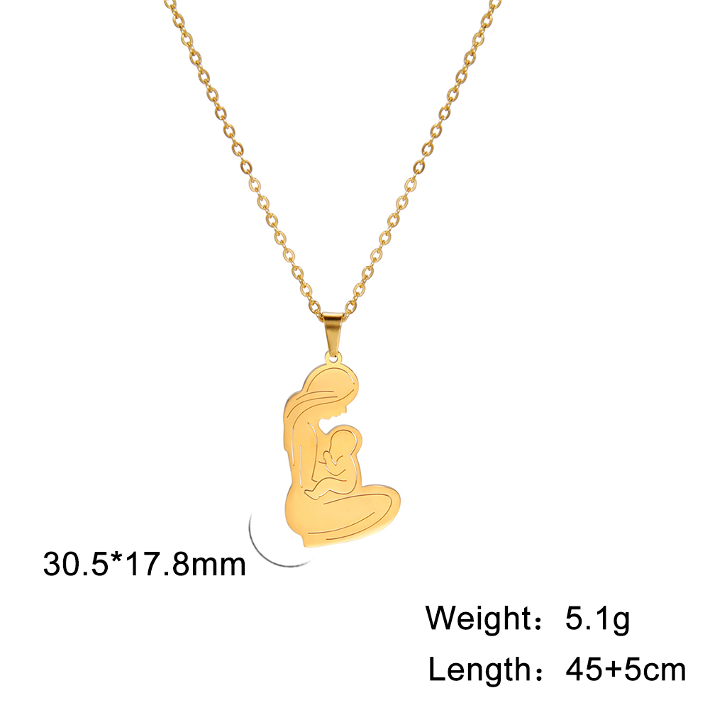 Cazador encantador colgante familiar para mamá, papá, niños, bebé, mujer embarazada, gargantilla de acero inoxidable, joyería, del Día de la madre,