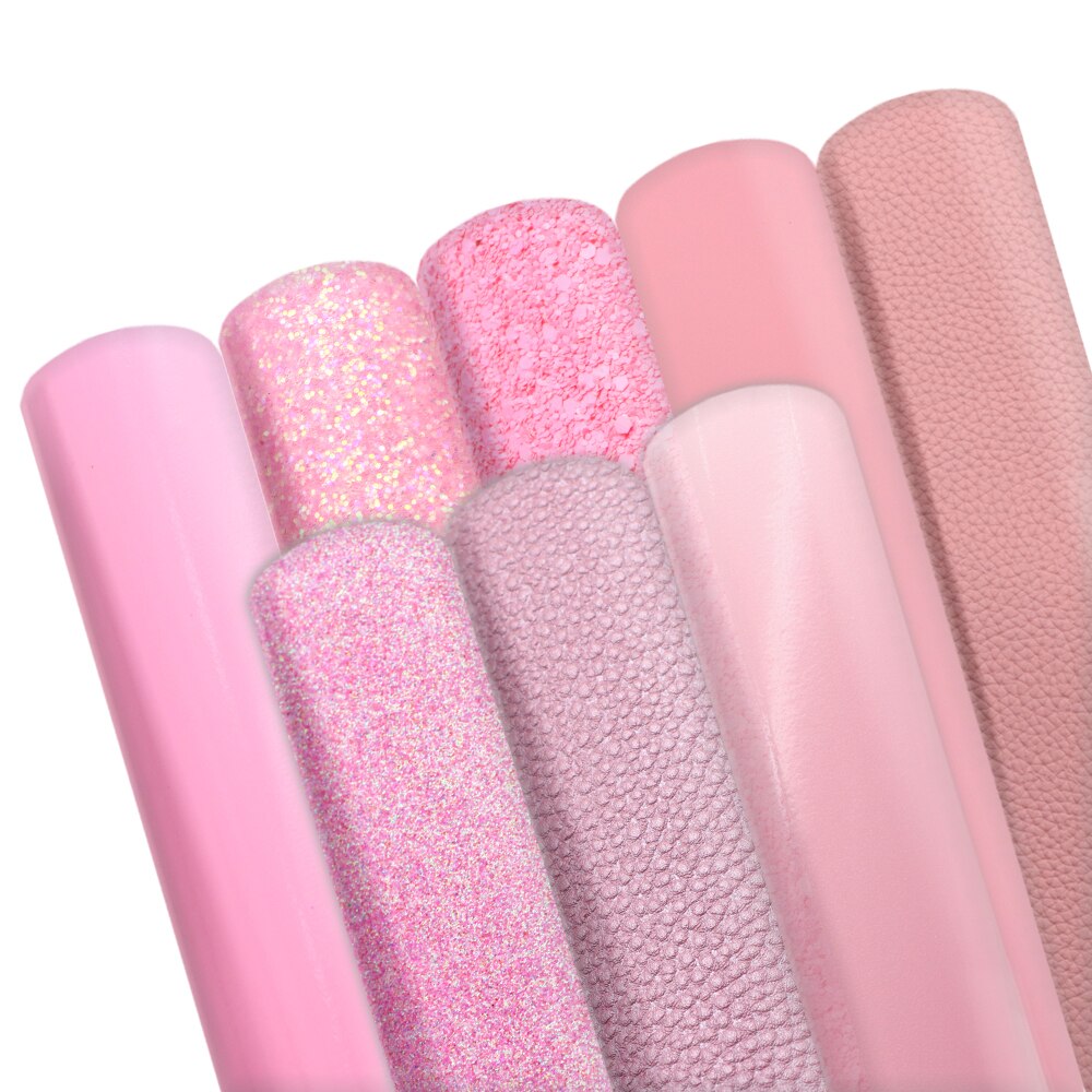 20*33cm Pink Faux Synthetic Leather Fabric For Bows Leather Crafts DIY Handmade Material,1Yc14880