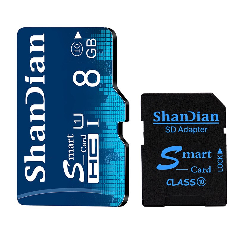 SHANDIAN Real Capacity Memory Card 64GB Smast Sd Card 32GB Class10 Smastsd Card High Speed for Phones MP3 Memory Card: class 10 8GB