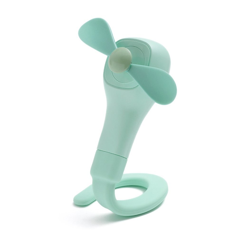Handvat slang usb mini ventilator draagbare mini ventilator handventilator thuiskantoor bureau snelheid instelbaar oplaadbare ventilator: Groente