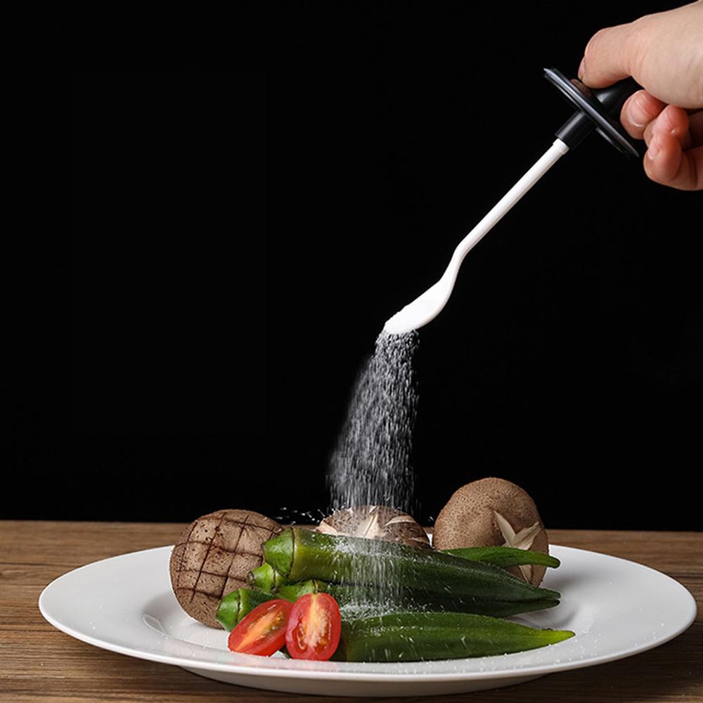 Spice jar oil bottle bee jar covered spoon integrated oil brush bottle Serving Spoon, Storage Canister, Clear Condiment Food @40