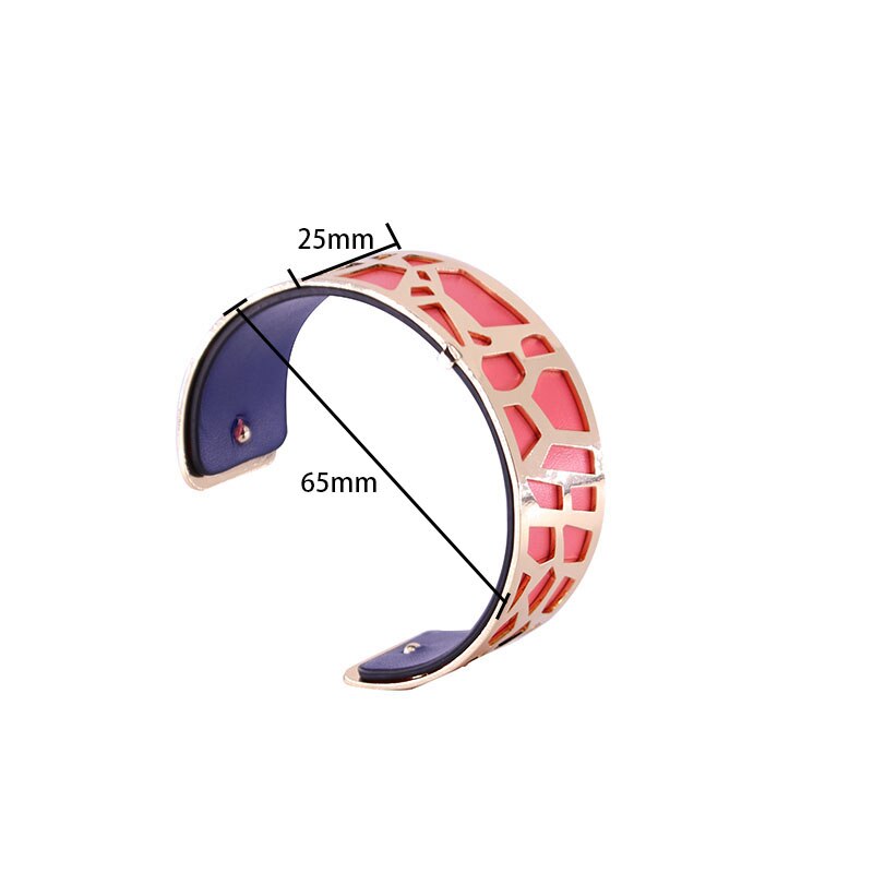 Sølvfarvet giraf manchet armbånd udskifteligt hul cuir læder armbånd bijoux armbånd argent til kvinder