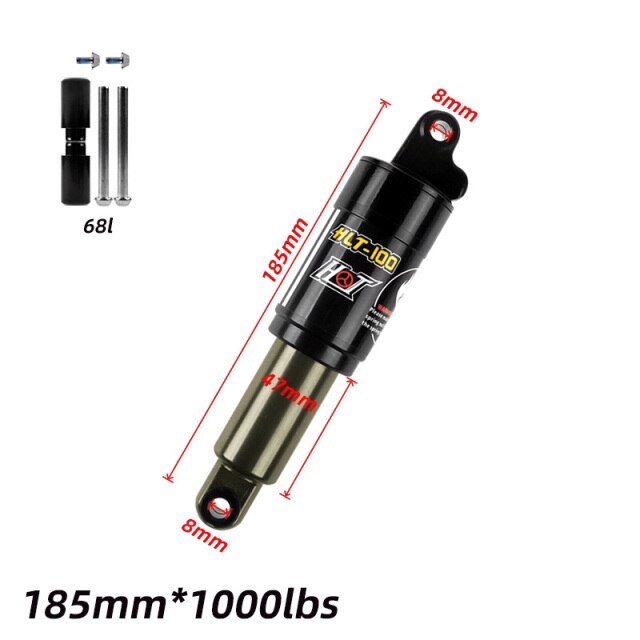 HLT-100 Suspension Shock Mountain Bike MTB Air Rear Shock Bicycle Aluminum: 185mm 1000bl 68L