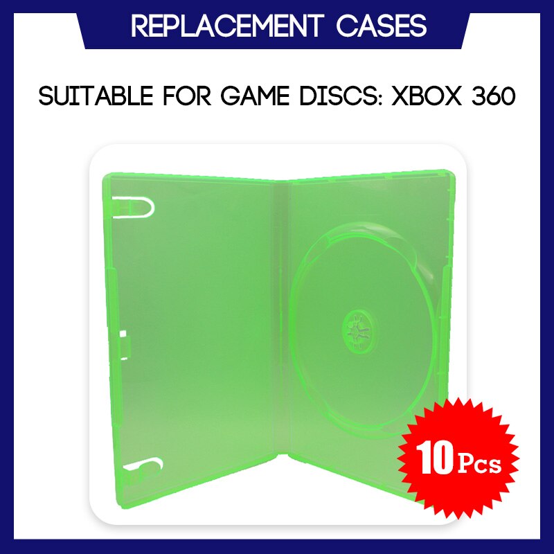 Lecteur de disque de rechange pour XBOX 360, boîte verte, un seul CD: 10 Pcs