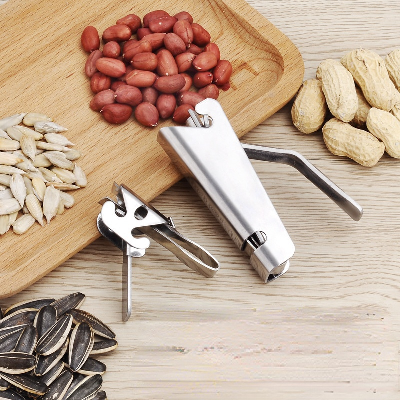 Stainless Steel Nut Sheller Peanut Pincers Melon Seeds Opener Walnut Pine Sheller Pistachio Sunflower Seeds Peeler Kitchen Tools