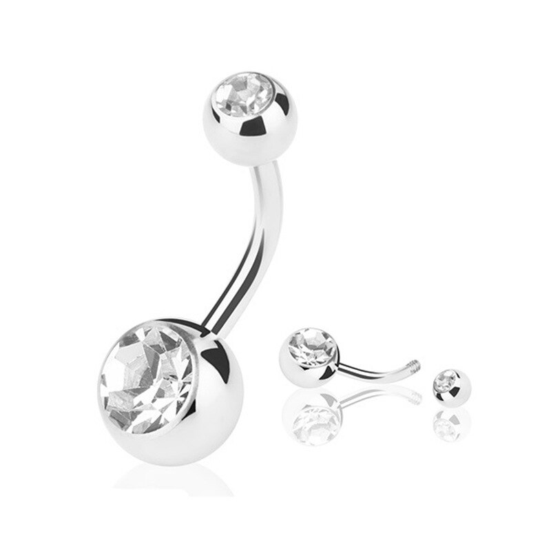 10pcs/lot Steel Belly Button Rings Gem Navel Piercing Nombril Ear Piercings Navel Earring Belly Piercings Body Jewelry Pircings