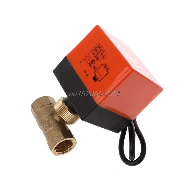 DN15/DN20/DN25 Electric Motorized Brass Ball Valve DN20 AC 220V 2 Way 3-Wire with Actuator R06 Whosale