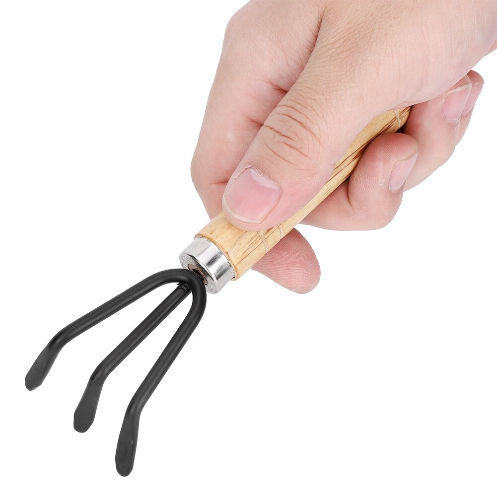 3 pièces Mini plante outils de jardinage ensemble pelle griffe râteau pelle râteau pique plantation manche en bois bonsaï fleurs en pot plantes