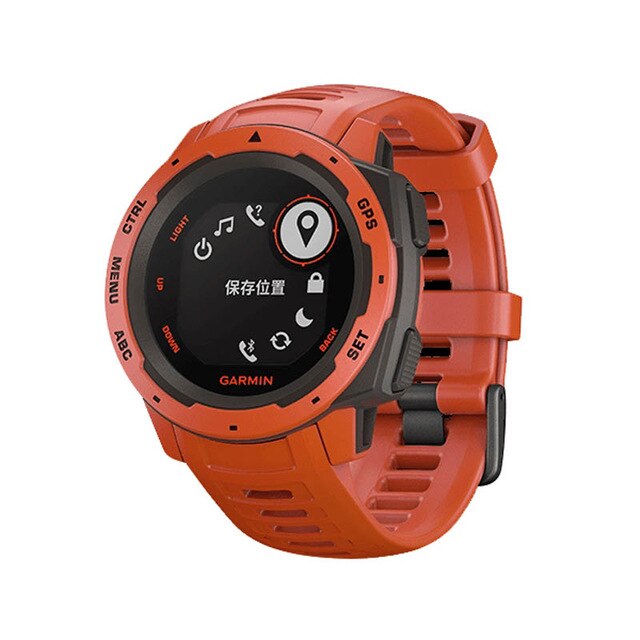 22mm Sport Silicone Strap Quick Release Replacement Watch Band for Garmin Instinct XR649: Flame red