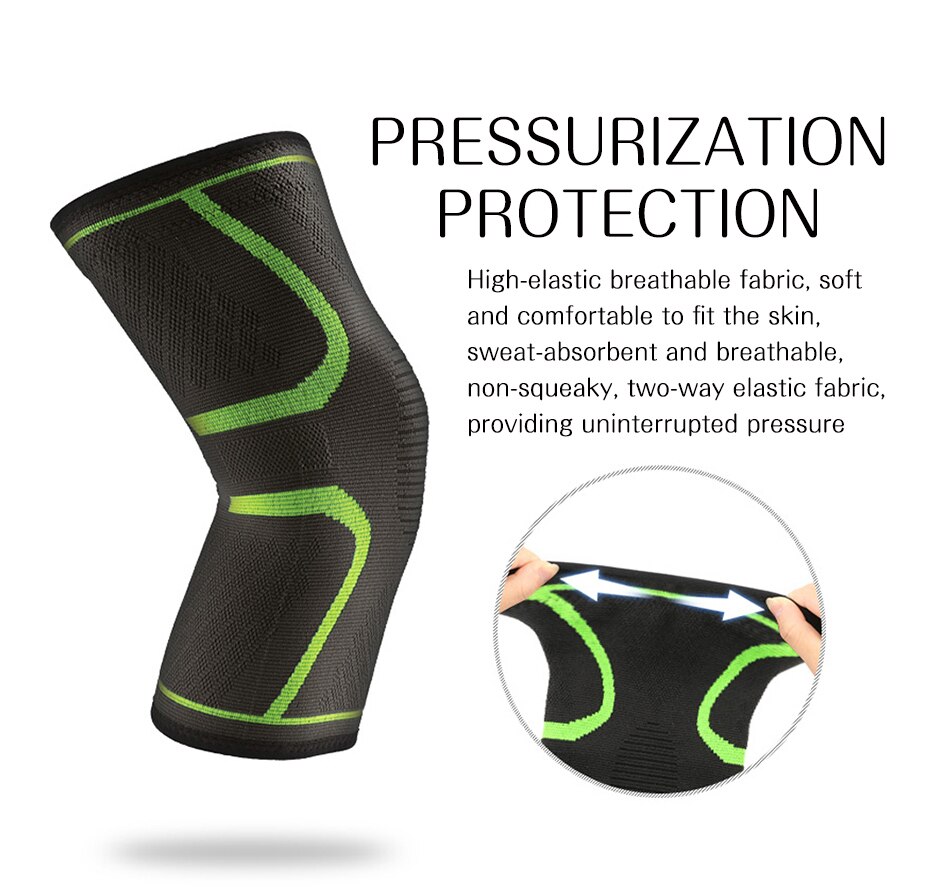 Værd 1 pc elastiske knæbeskyttere nylon sports fitness gear knæpude bøjle løbe basketball beskytter volleyball støtte