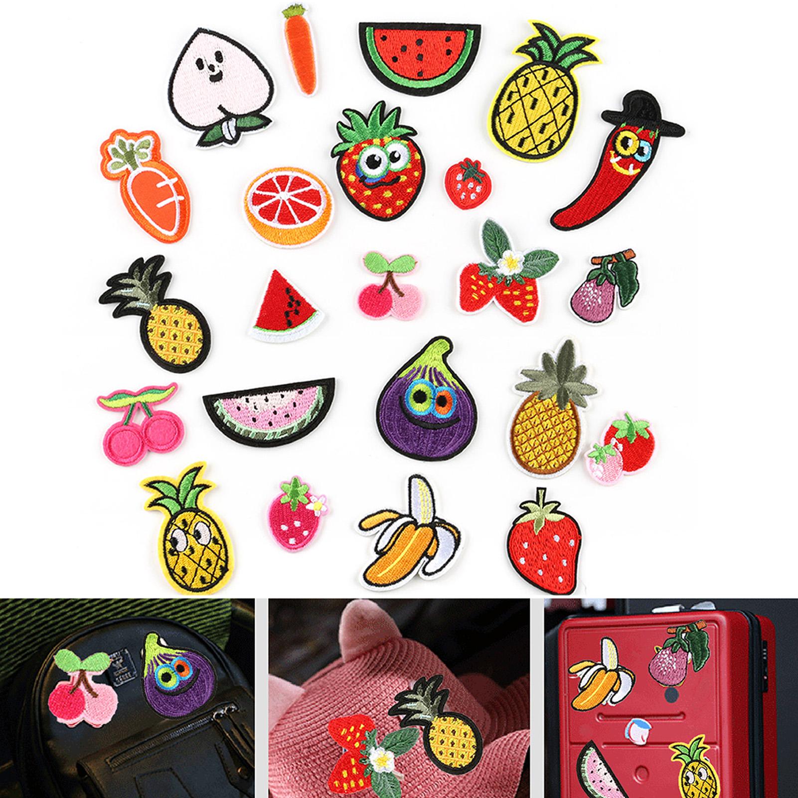 Fruit Groente Borduurwerk Patches Voor Kleding Diy Ijzer Op Patches Op Kleding Camera Fruit Patch Custom Patch