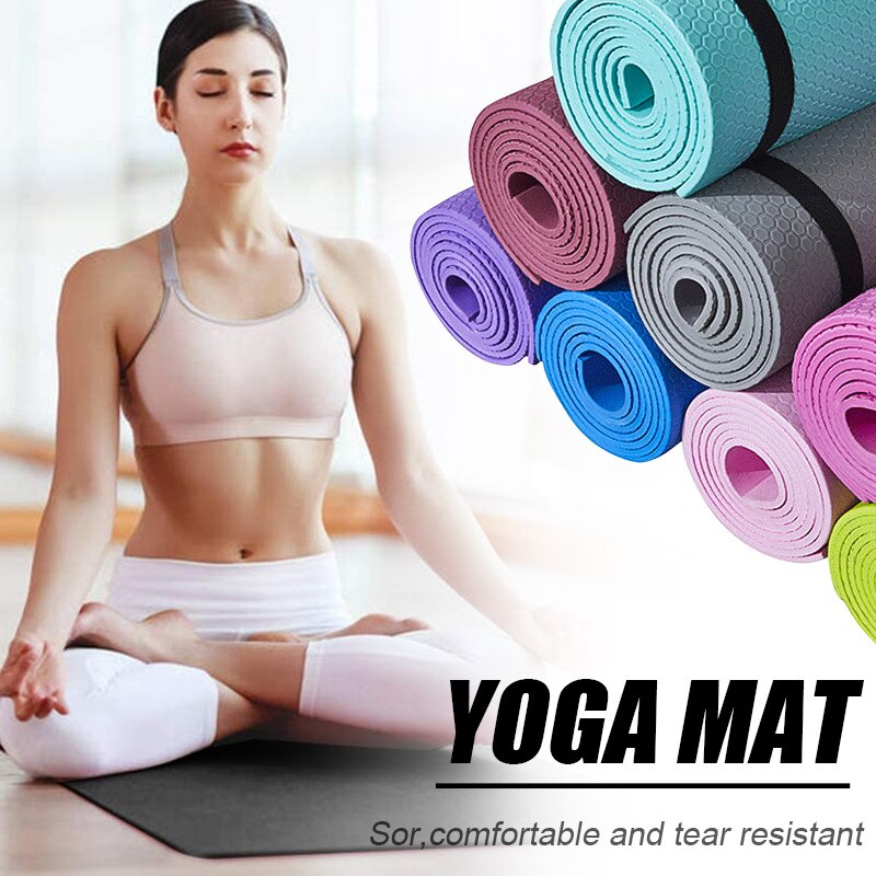 Yoga Mat - 173x60cm - 6mm Thick EVA Foam - Non-Slip - Indoor Exercise Fitness Pilates Pad
