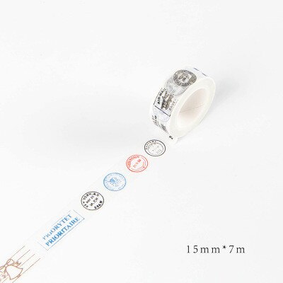 15mm X 7m Learn Tool identification Masking Washi Tape Decorative Adhesive Tape Decor Diy Sticker Label Stationery: seal