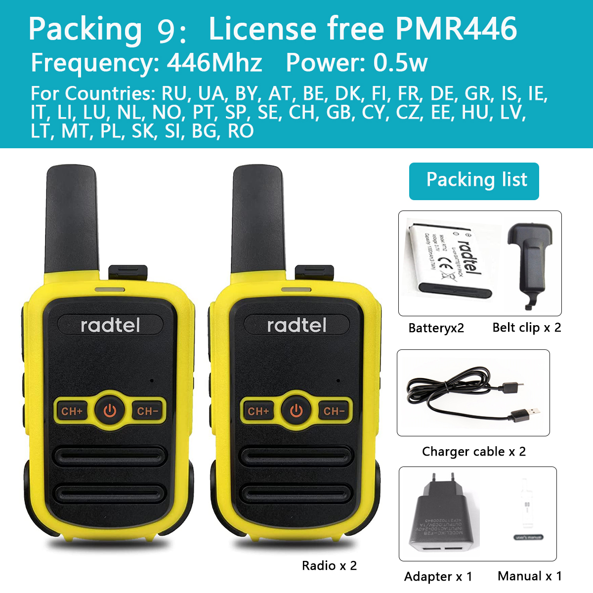 Mini walkie-talkie RT12, Radio de dos vías, comunicador FRS PMR radios, para Hotel y negocios, 1 o 2 uds.: Rosa