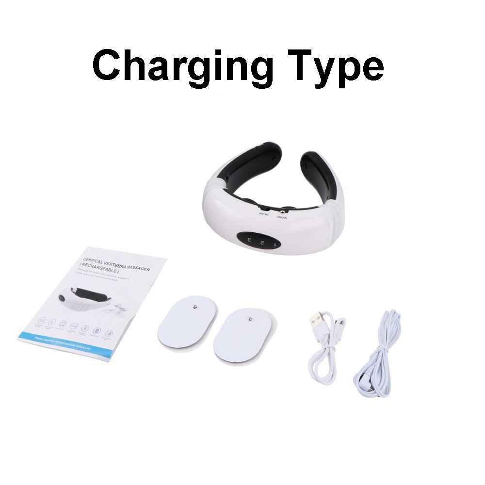 Elektrische Nek Massager &amp; Pulse Terug 6 Modi Power Control Ver Infrarood Verwarming Pijnbestrijding Tool Gezondheidszorg Ontspanning Machine: Charging No Box