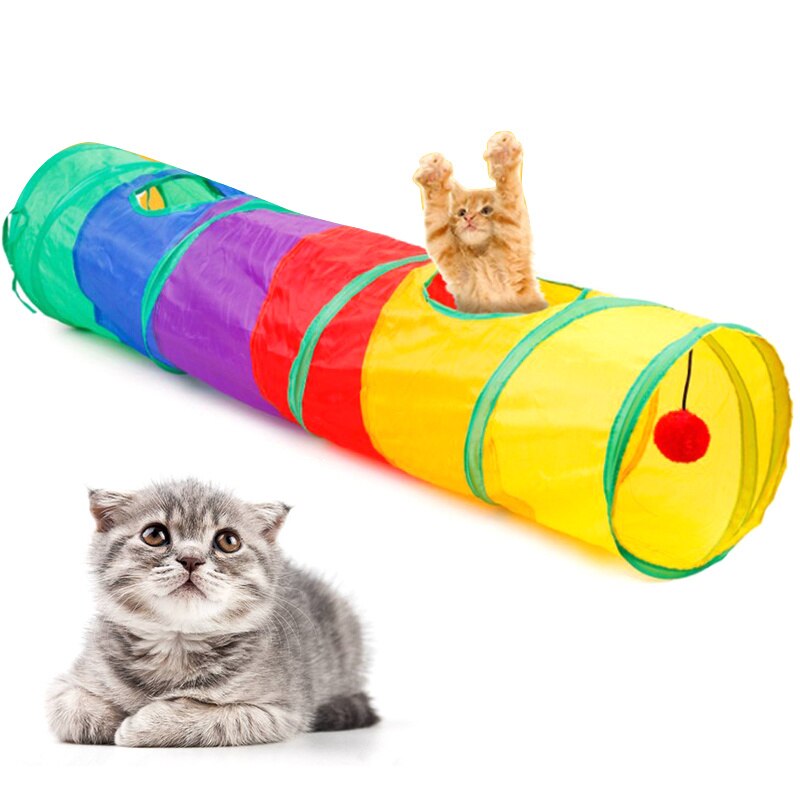 Indendørs udendørs praktisk kattetunnel kæledyrsrør sammenklappeligt legetøj kitty hvalpelegetøj puslespil kattelegetøj til træning af skjultræning