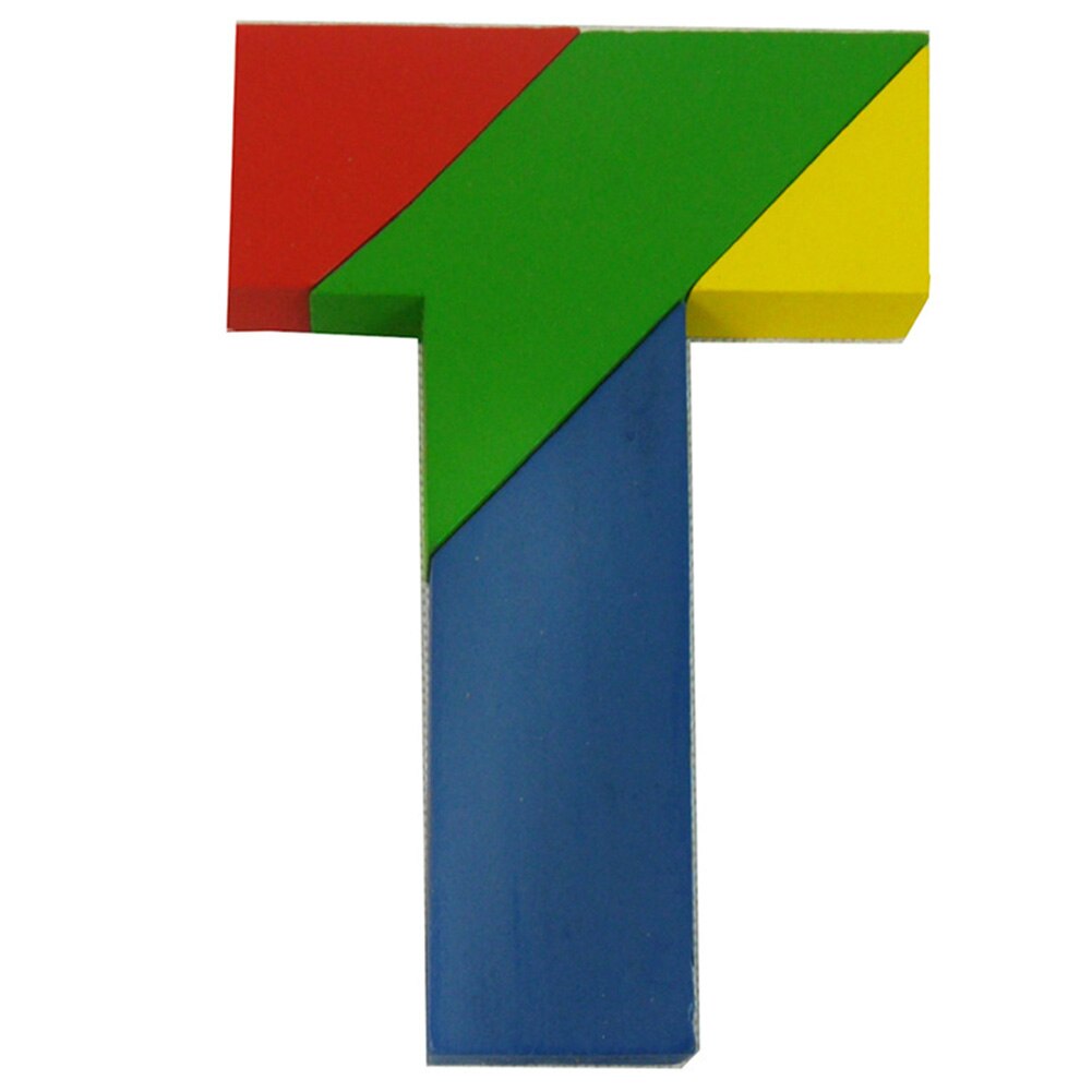 Toys for children Wooden Letter T Tangram Jigsaw Brain Teaser Educational Kids Toy: Default Title