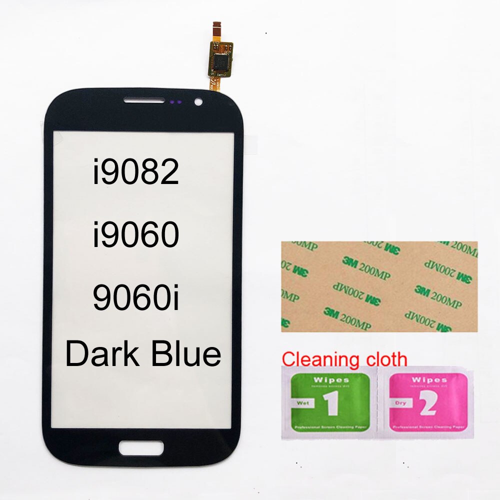 Voor Samsung Galaxy Grand GT i9082 i9080 Neo i9060 i9060i i9062 i9063 Touch Screen Digitizer Touch Panel Voor Glas Lens sensor: Dark Blue No Tools