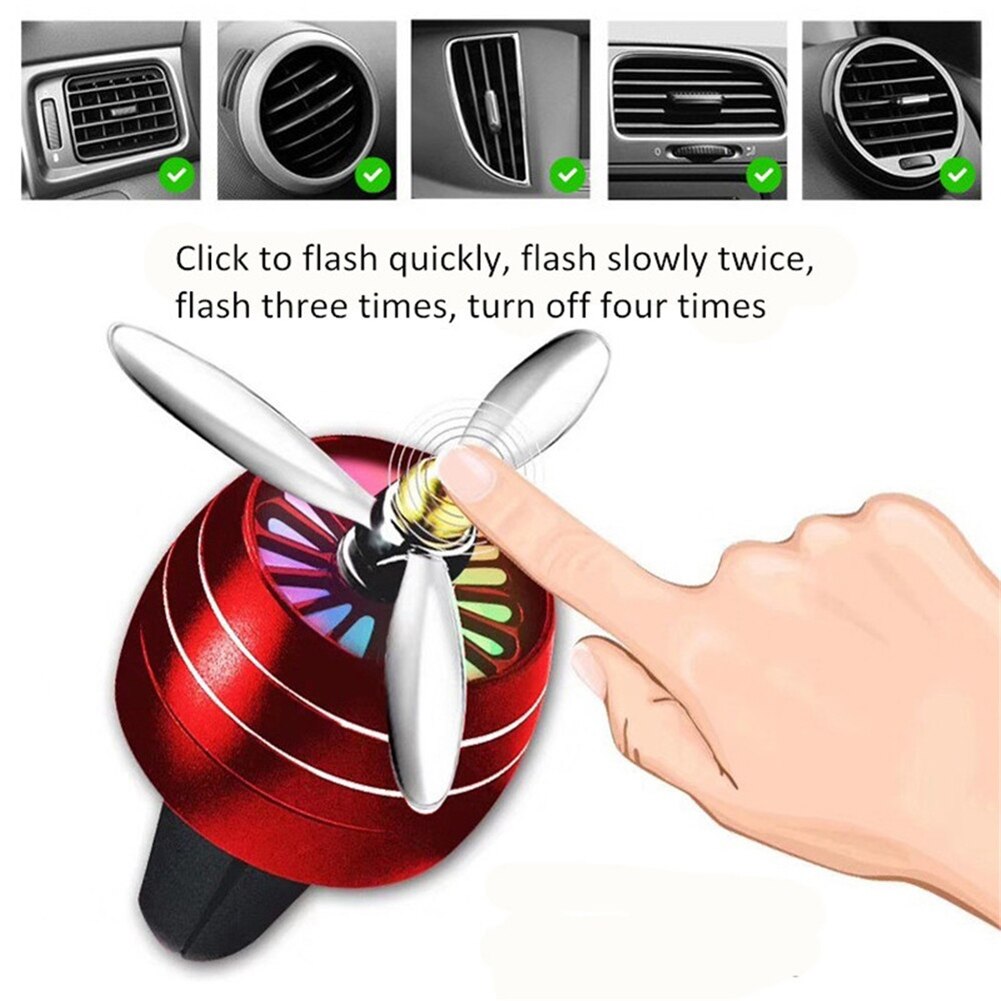 Auto Air Vent Luchtverfrisser Parfum Clip Led Fan Geur Aroma Diffuser Decoratie Fan Auto Decor