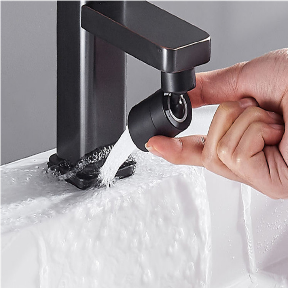 Grifo de cocina negro aireador de 360 °, 2 modos, boquilla de lavabo, extensor a prueba de salpicaduras, grifo de fregadero, aireador presurizado, burbujeador