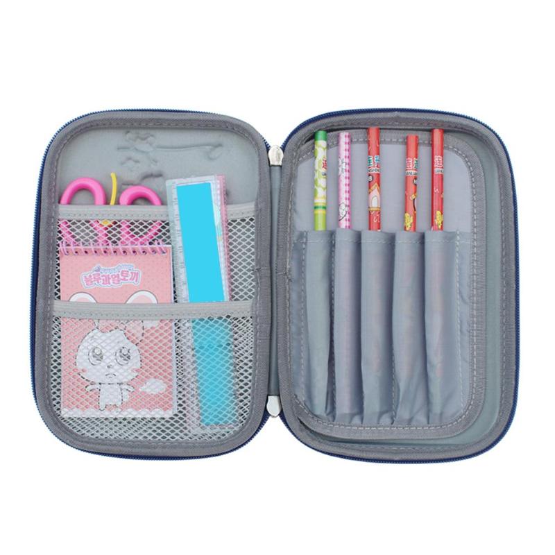 Portable Cartoon EVA Stationery Bag Student Pencil Bag Pen Eraser Storage Box Necessary Office Stationery Acceptance Supplies