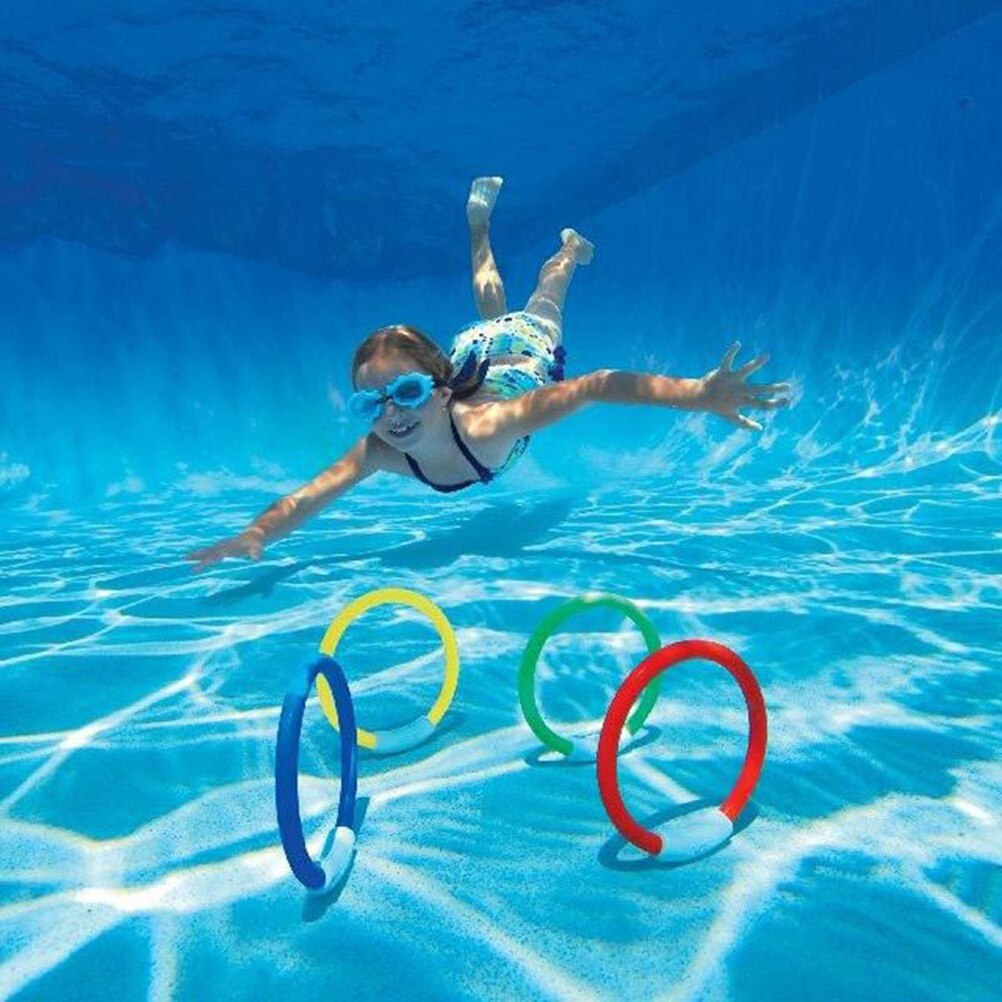4 Teile/paket Art Art Schwimmbad Unterwasser Tauchen Ringe Spielzeug Unterwasser Schwimmen Schwimmbad Tauchen Sommer Strand Wasser Spielen Spielzeug #20