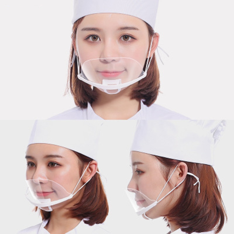 Masque de Chef contre les gouttelettes, hygiène de cuisine en plastique, masque de Chef de cuisine à salive, 100 pièces