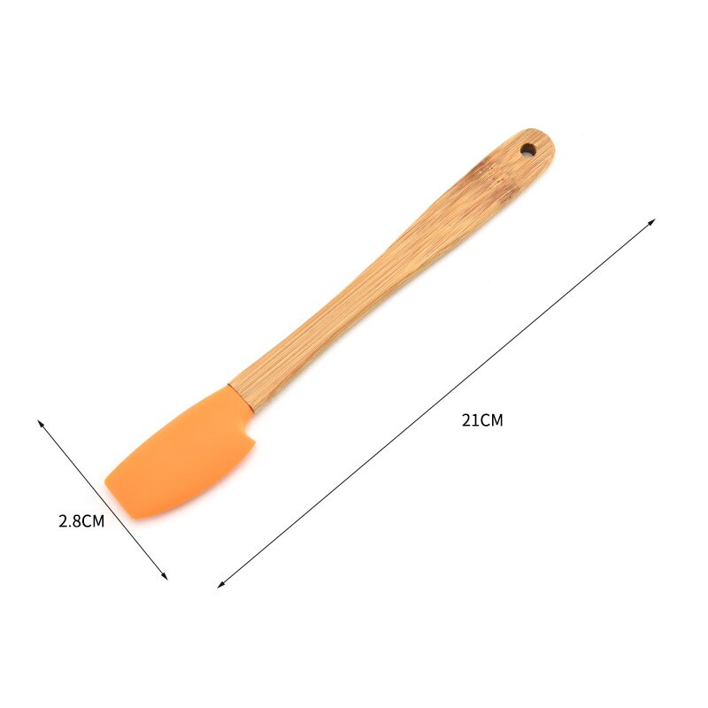 Farverige silikone spatel træ håndtag køkkenudstyr nonstick høj temperatur silikone spatel køkkenredskaber gadget