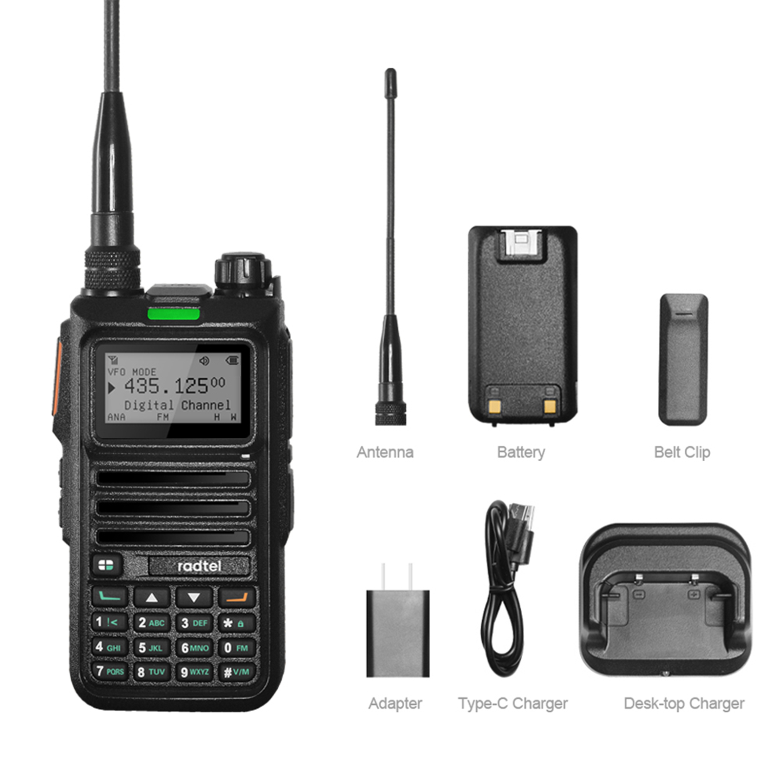 Radtel RT-4D Digital DMR Walkie Talkie Dual Analog Two Way Radio Dual Time Slot Tier 1+2 Amateurfunk 1024 Kanäle