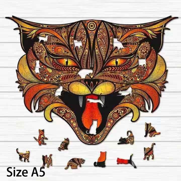 Dinosaur Butterfly Wooden Jigsaw Puzzle Wooden Puzzle Puzzles For Adults Toys Kids Christmas Toy Wooden Games Educational G I3X3: Cat A5