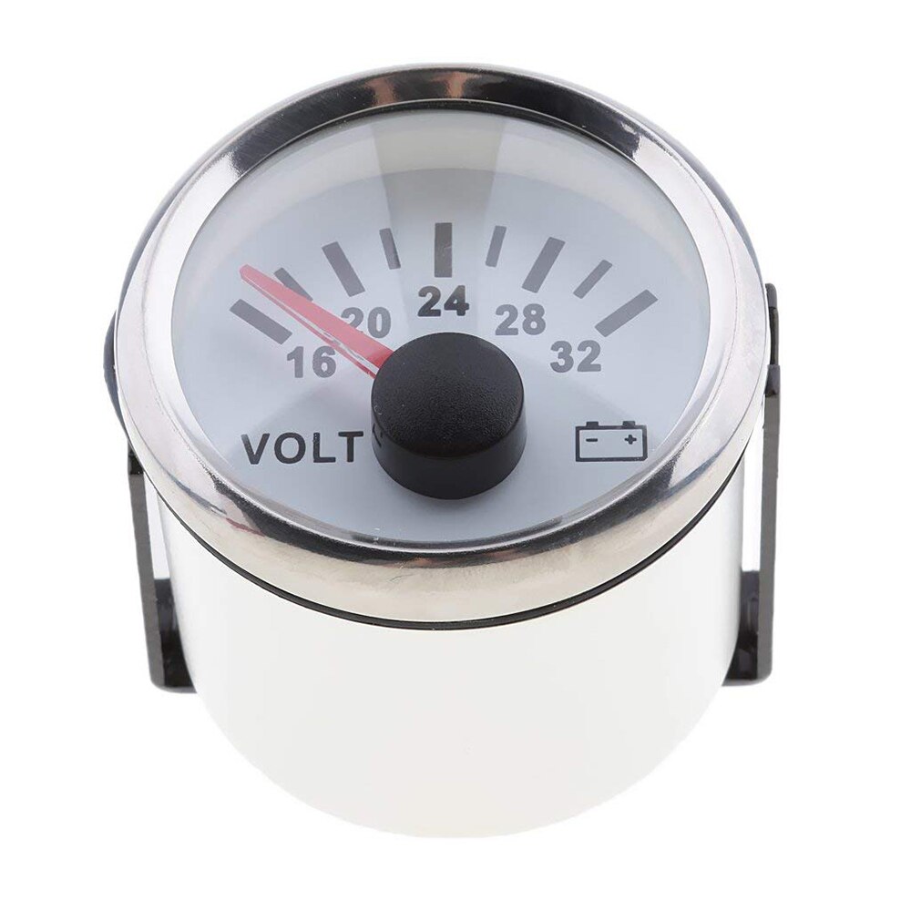 Universell marin båt bil voltmeter mätare 9 ~ 32 v arbetsspänning 52 mm vattentät spänningsindikator med röd bakgrundsbelysning