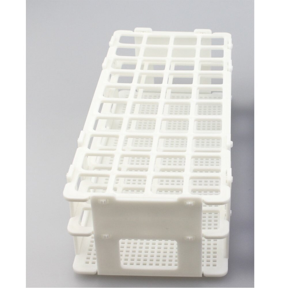 Plastic Test Tube Rack for diameter 16~20mm Test Tubes, 40 Wells, White,Detachable (40 Hole) ,tube box.