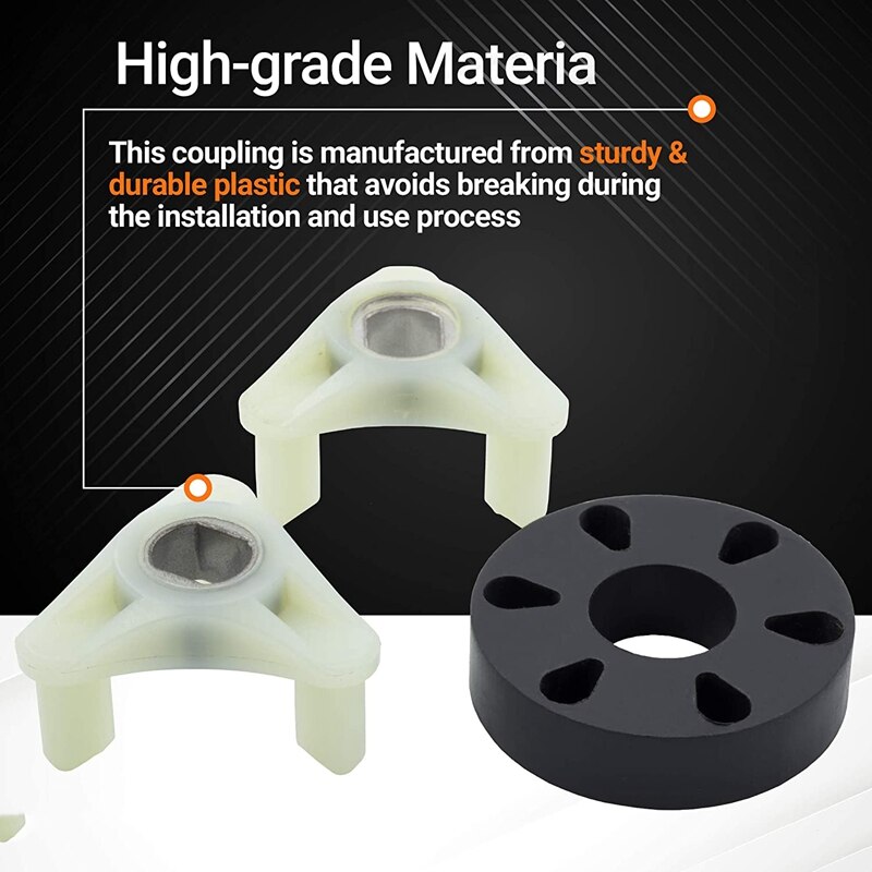 Heavy Duty 285753A Direct Drive Motor Coupling Kit with METAL Core- Fit for Whirlpool &amp; Kenmore Washers Pack of 4