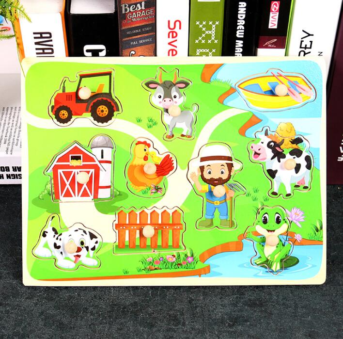 Geometric Shape Animal Farm Fruit Pattern Jigsaw wooden Puzzle Toys Kid Early Educational Toys 3D Puzzles Over 2 Years Old: 8