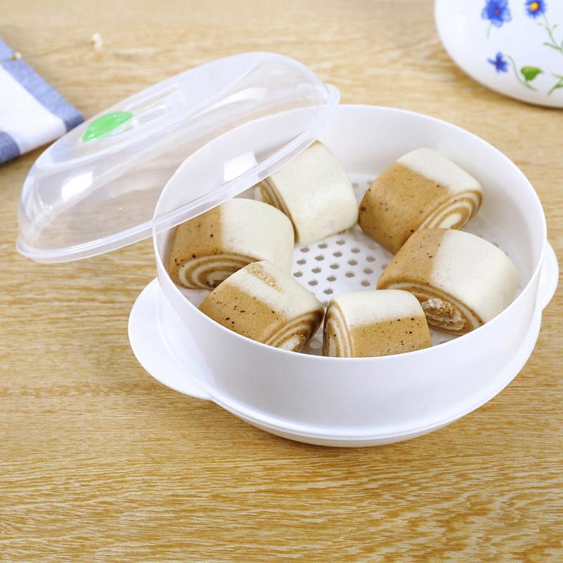 AIHOME Europa Stijl Plastic Single-Layer Magnetron Steamer Plastic Ronde Steamer Magnetron Steamer Met Deksel Koken Tool