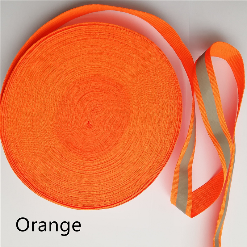 Cinta reflectante fluorescente para coser en ropa, accesorio de 20mm x 10mm x 50 yardas