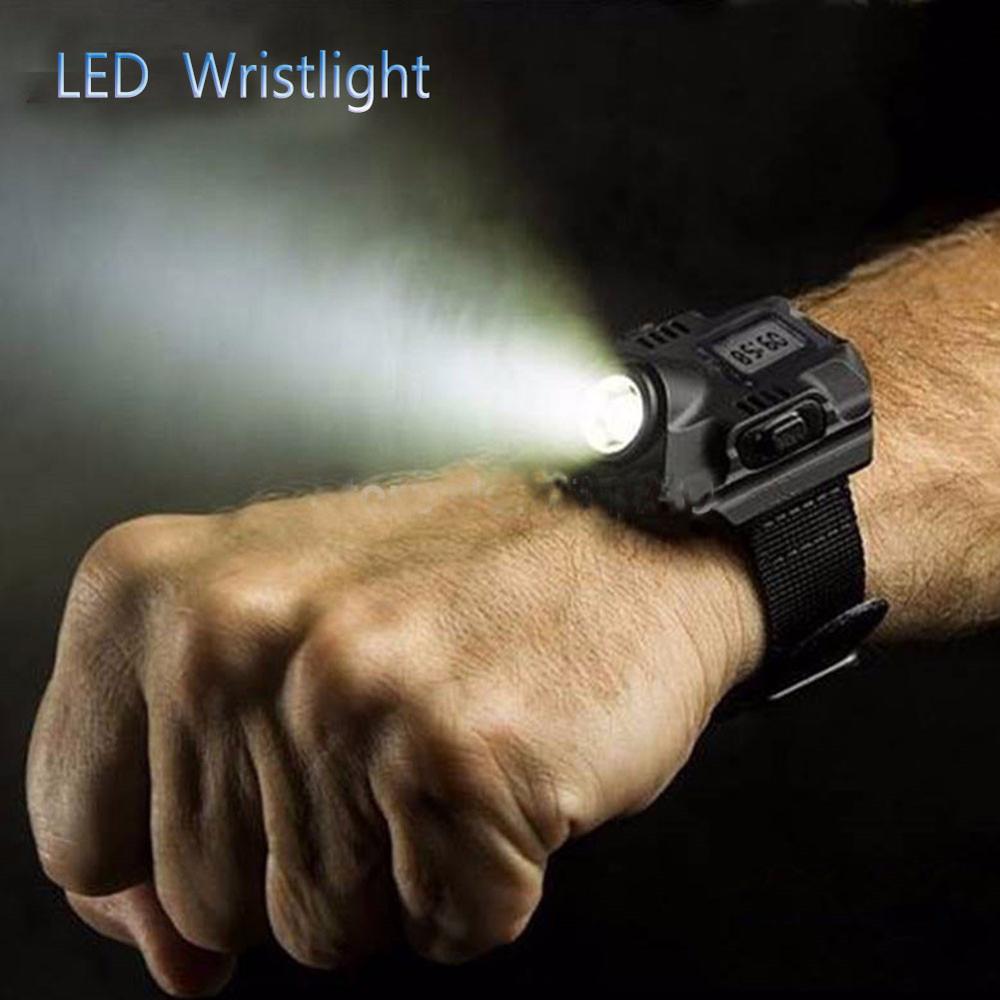 Horloge Flash Light Led Horloge Zaklamp Led Wristlight Oplaadbare Lampen Lantaarn Waterdichte Pols Verlichting Fakkel Outdoor Lamp