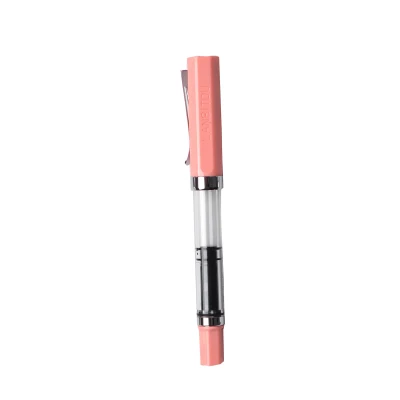 Pluma transparente de plástico para caligrafía para práctica estudiantil, punta con capucha de 0,5mm y Punta de 0,38mm, útiles escolares con tinta de Color: Juego de bolígrafos: pink / F nib