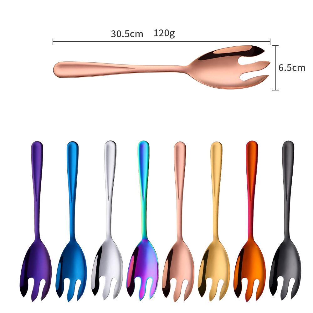 Juego de cucharas para servir ensalada, utensilios de Metal para ensalada
