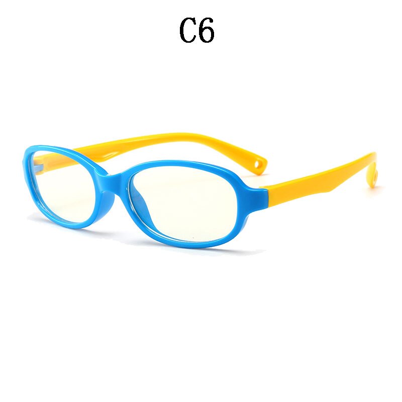 Boyseen dreng og pige anti-blå børne optiske briller silikone børn flad spejl briller stel briller 005: C6