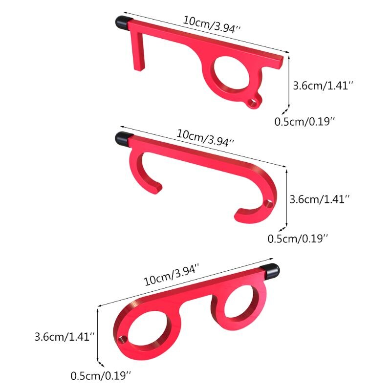 Handmade Door Opener Key Chain No Touch Door Handle Elevator Button Artifact Keychain Avoid Touching Key