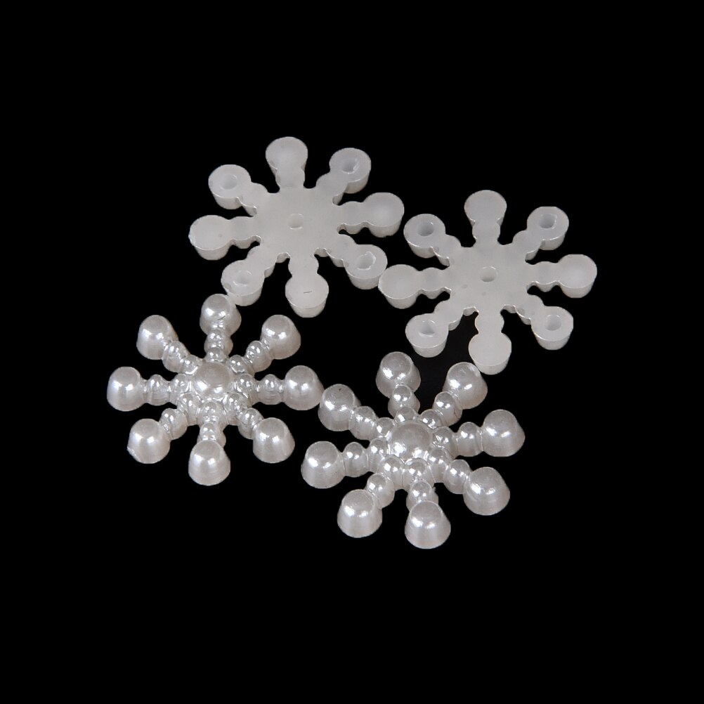 50 stks/partij Sneeuwvlok Plaksteen Parel Versieringen Kerst Craft Kaartmaken qtys Versiering Kerst Bruiloft Decoratie