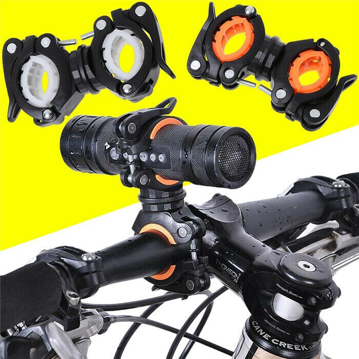 Flashlight Mount Holder Universal Bicycle Bike LED Light Flashlight Torch Mounting Bracket 360° Rotation Cycling Clip Clamp