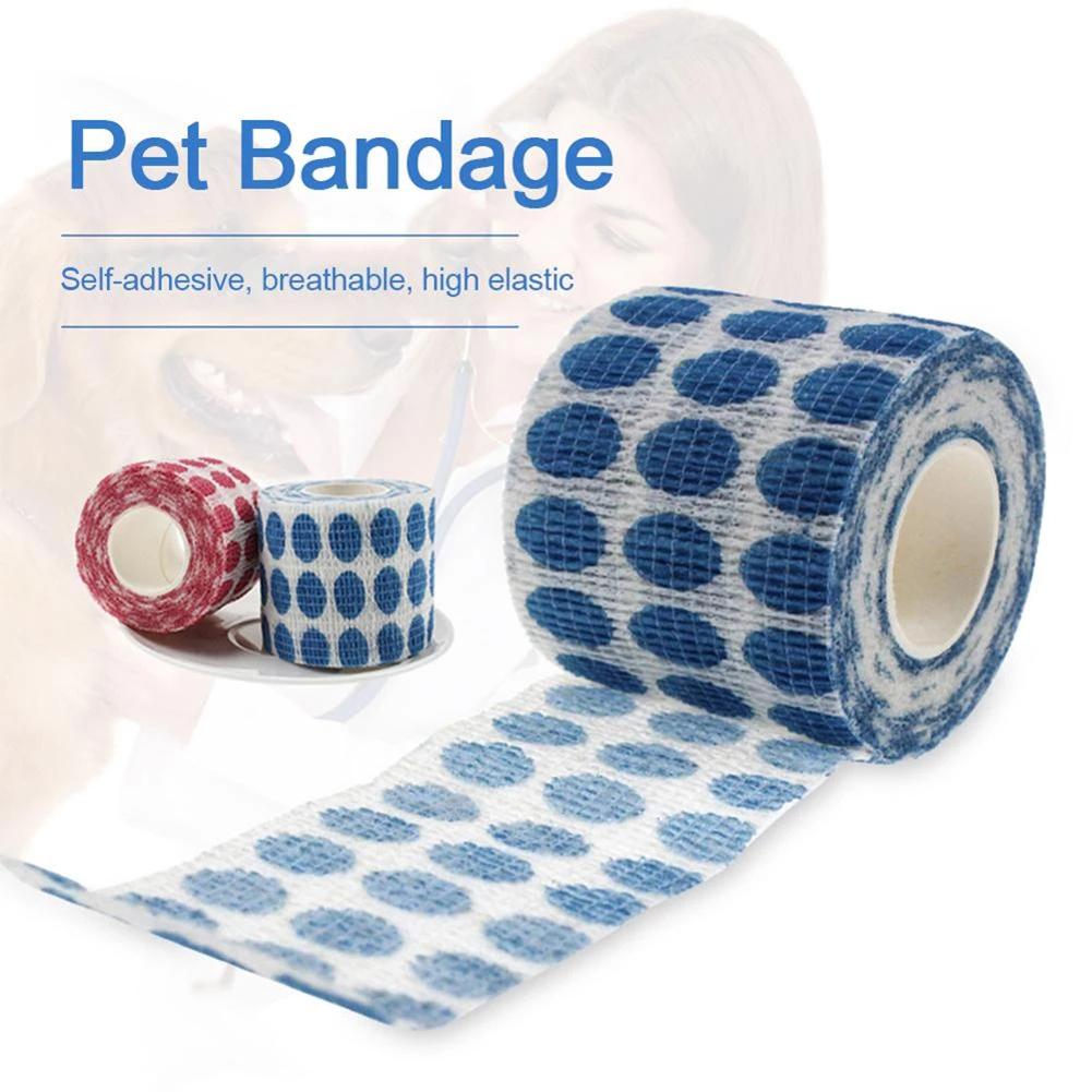 Pet Self Adhesive Tape Dog Cat Elastic Bandage Tape Breathable Sports First Aid Cute Pet Care Accessories Supplies